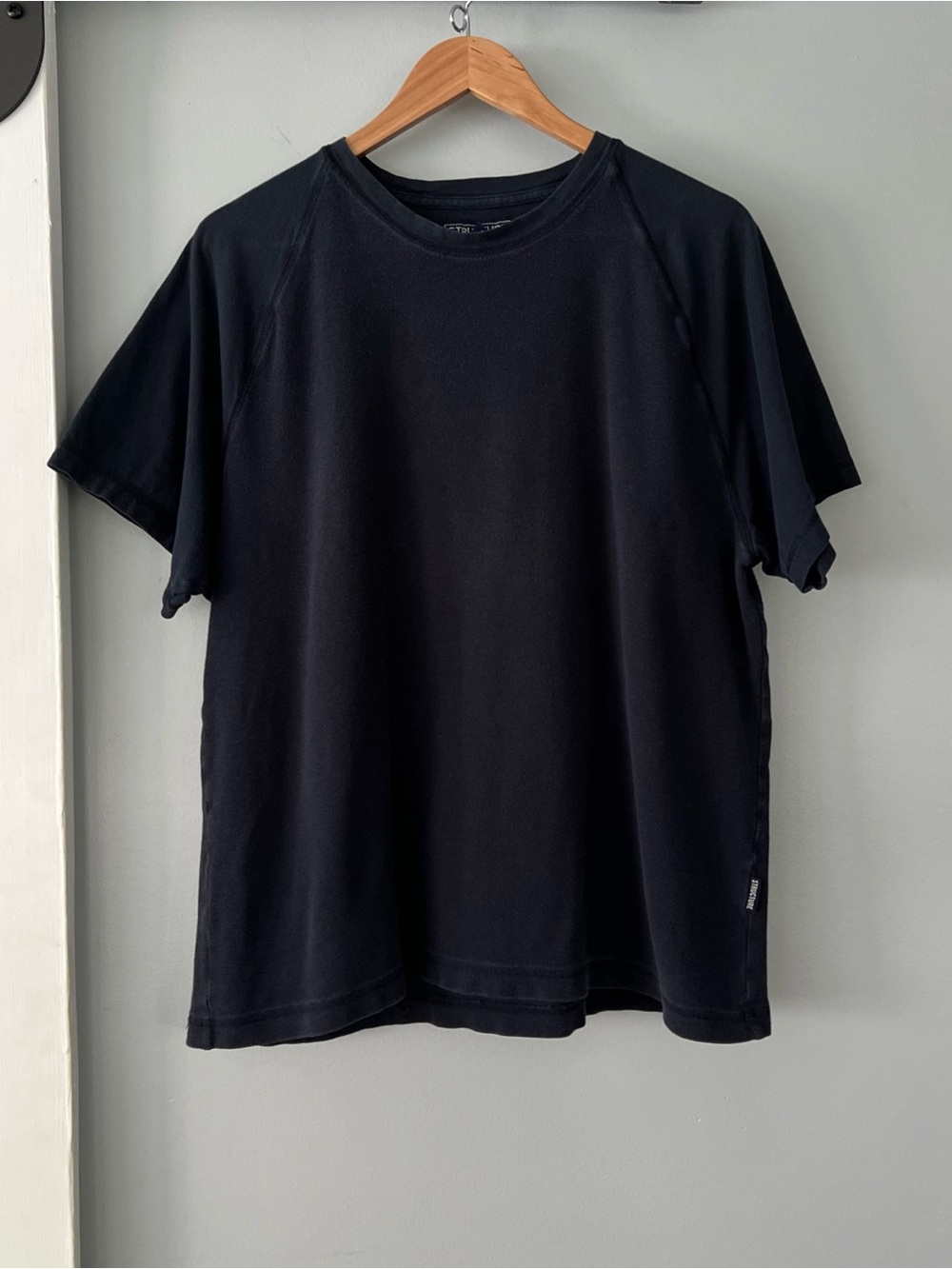 VTG Y2K Structure Navy Blue Raglan T-Shirt 100% Cotton Men’s XL Skater Minimal